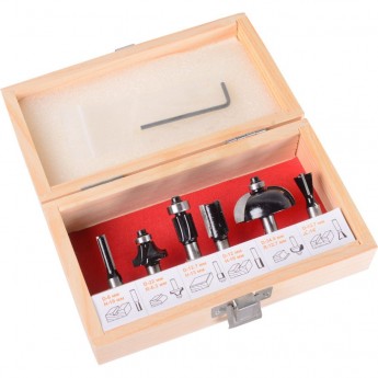 Набор фрез по дереву ВИХРЬ 6 шт (хвостовик 8 мм), кейс